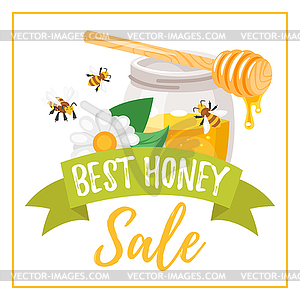 Honey sale banner - vector clipart
