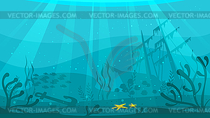Обломки корабля в море - векторный клипарт / векторное изображение