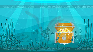 Open chest full of gold - vector EPS clipart