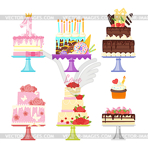 Set of cakes - vector image