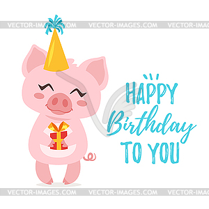 Happy birthday greeting card - vector clip art