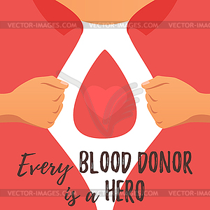 Donor day. Motivational poster - vector clipart