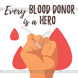 Donor day. Motivational poster - vector image