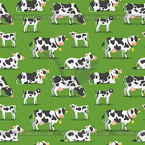 Seamless pattern with cows - vector image