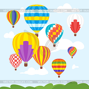 Hot air balloons - vector image