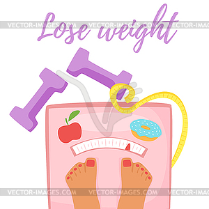 Losing weight concept - vector image