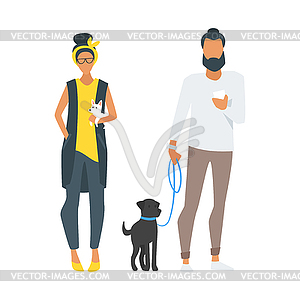 Street fashion people - color vector clipart