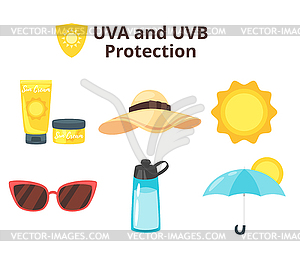 Защита от ультрафиолетового излучения 0 - векторное изображение