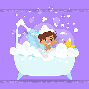 Kid boy taking bat - vector image