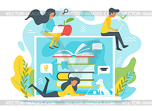 Elearning concept - color vector clipart