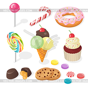 Isometric sweets - vector image