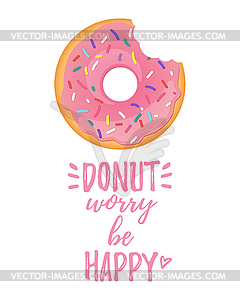 Poster design with bitten doughnut - vector clip art