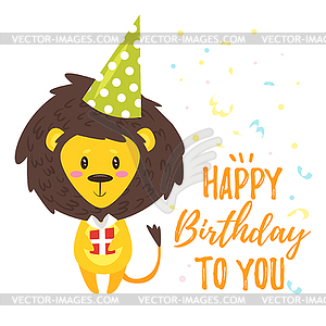 Happy Birthday greeting card template - vector clipart