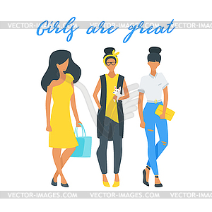 Girls power concept - vector clipart
