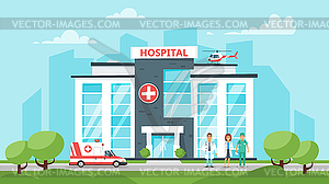 Medical hospital building - vector image