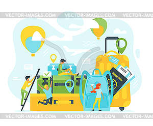 Tourism concept background - vector clip art