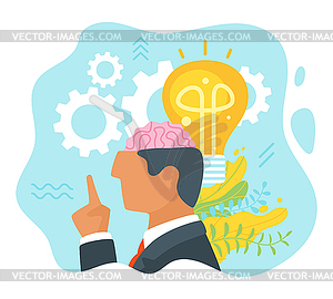 Man having an idea - vector clipart