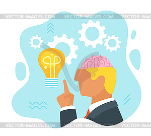 Man having an idea - vector clip art