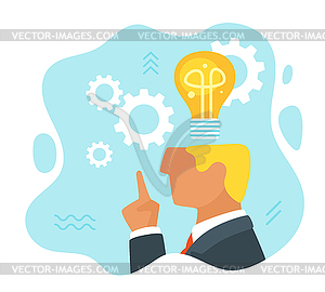 Man having an idea - vector clipart