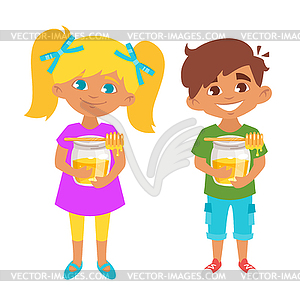 Kids honey - vector clipart