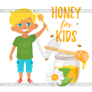 Honey for kids - vector image