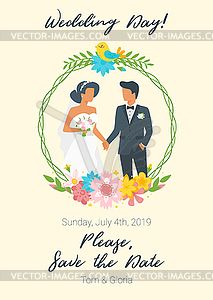 Wedding day invitation - vector clipart