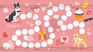 Wedding board game template - vector image