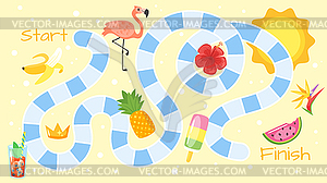 Summer board game template - vector EPS clipart