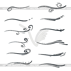 Swishes, swashes, swoop set - vector clipart