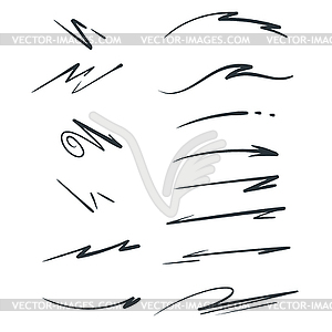 Swishes, swashes, swoop set - vector clipart