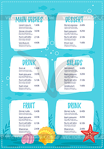 Children menu meal template - vector clipart / vector image