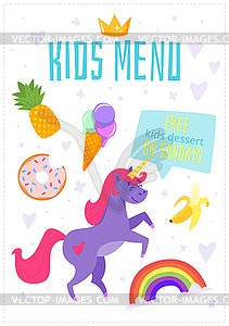 Children menu meal template - vector clip art