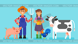 Farmers man and woman - vector image