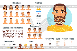 Man avatar constructor - royalty-free vector image