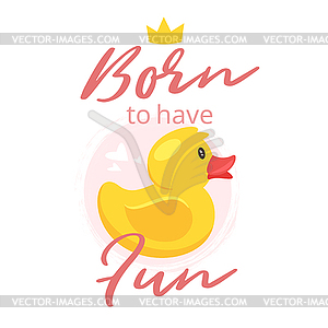 Yellow rubber duck - vector image