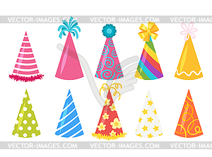 Festive cone hats set - vector clip art