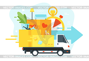 Concept for moving home - royalty-free vector image