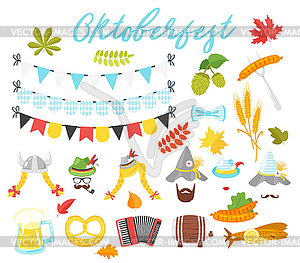 Oktoberfest holiday symbols - vector EPS clipart