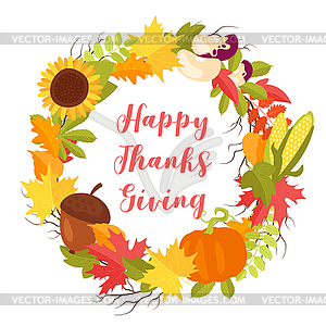 Thanksgiving Day greeting card - vector clip art