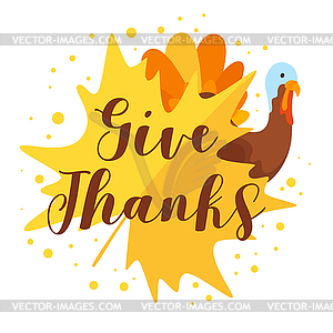 Thanksgiving Day greeting card - vector clipart