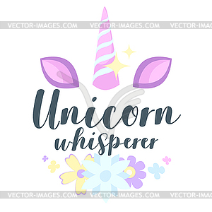 Unicorn slogan for apparel design - vector image