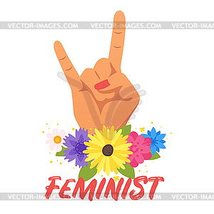 Feminist slogan for apparel design - vector image