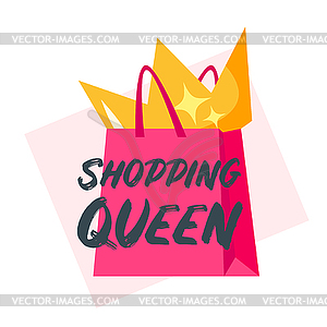 Shopping slogan for apparel design - vector clipart