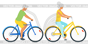 Elderly senior man and woman - vector clip art