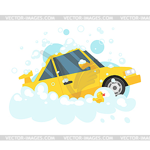 Car wash concept - vector clipart