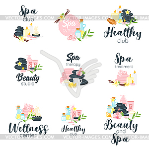 Beauty salon logos and labels - vector clipart / vector image