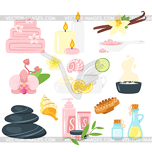 Spa and wellness icons - vector image