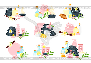 Beauty salon logos and labels - vector clip art