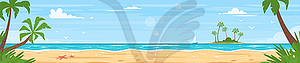 Tropical island sea shore - vector clipart