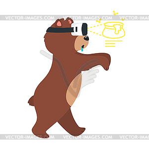 Cartoon brown grizzly bear - vector clipart